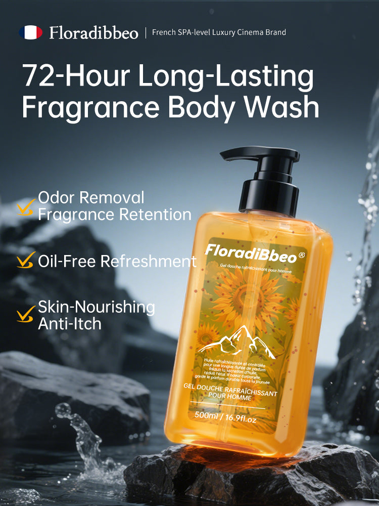French body wash for men, acne, mite removal, oil control, moisturizing, long-lasting fragrance, 72 hours, genuine adult fragrance