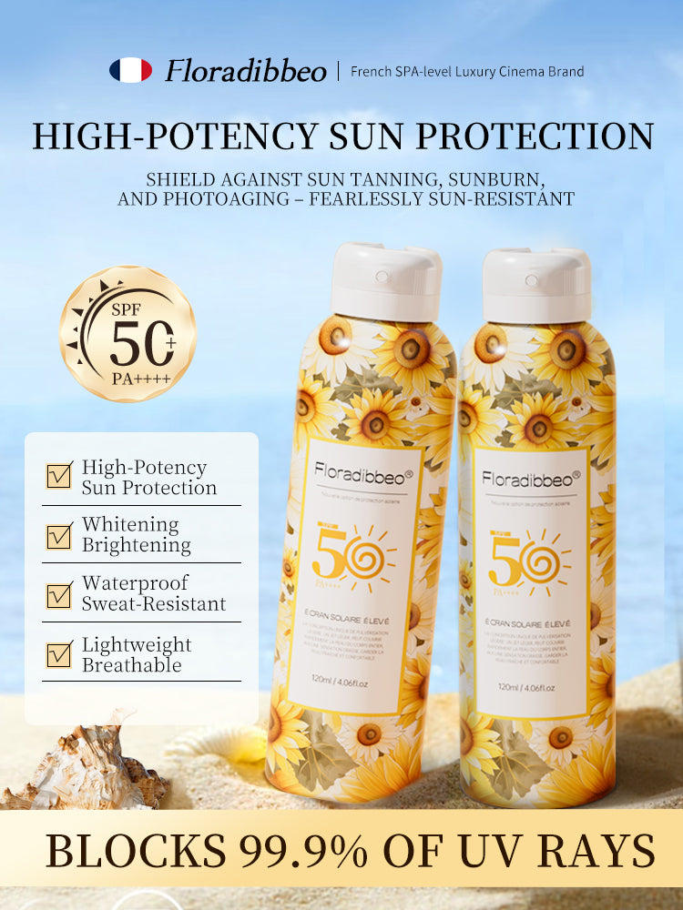 French 377 Whitening and Sun Protection Spray, 50 times UV, body water and sweat resistant, genuine official flagship store for men and women