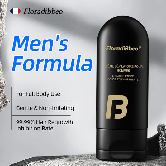 Men's hair removal cream for full-body use: facial, arm, leg, underarm, and intimate areas (not for anal use), non-permanent, root removal.