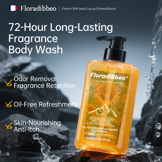 French body wash for men, acne, mite removal, oil control, moisturizing, long-lasting fragrance, 72 hours, genuine adult fragrance