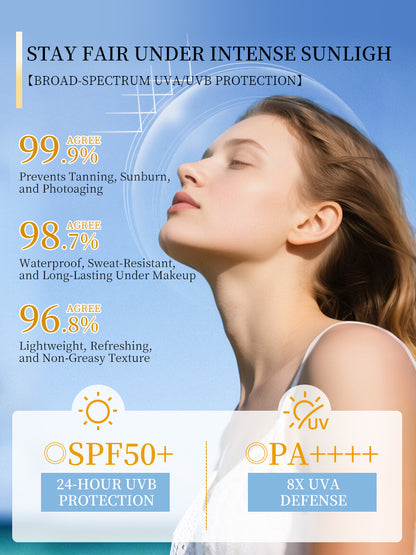 French 377 Whitening and Sun Protection Spray, 50 times UV, body water and sweat resistant, genuine official flagship store for men and women